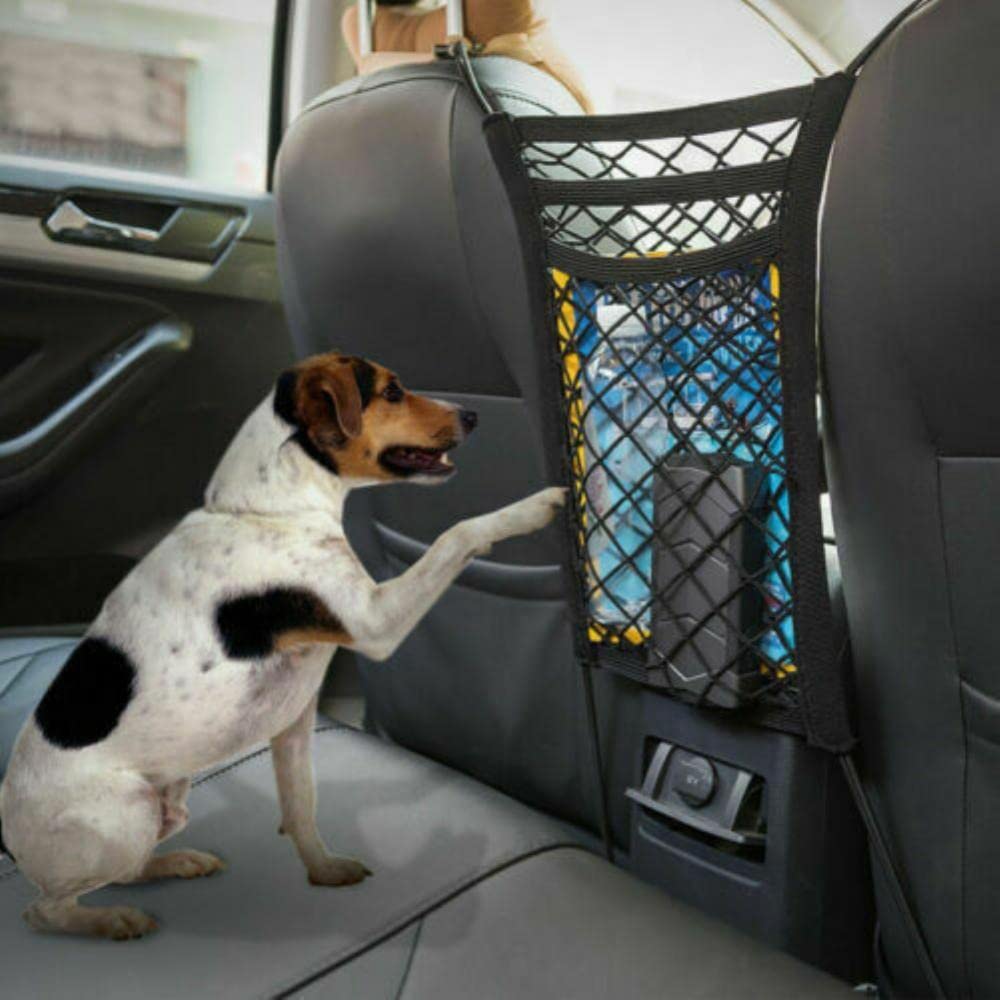 Car Mesh Organizer -Seat Back Net Bag, Barrier of Backseat Pet Kids, Cargo  Tissue Purse Holder : Driver Storage Netting Pouch –