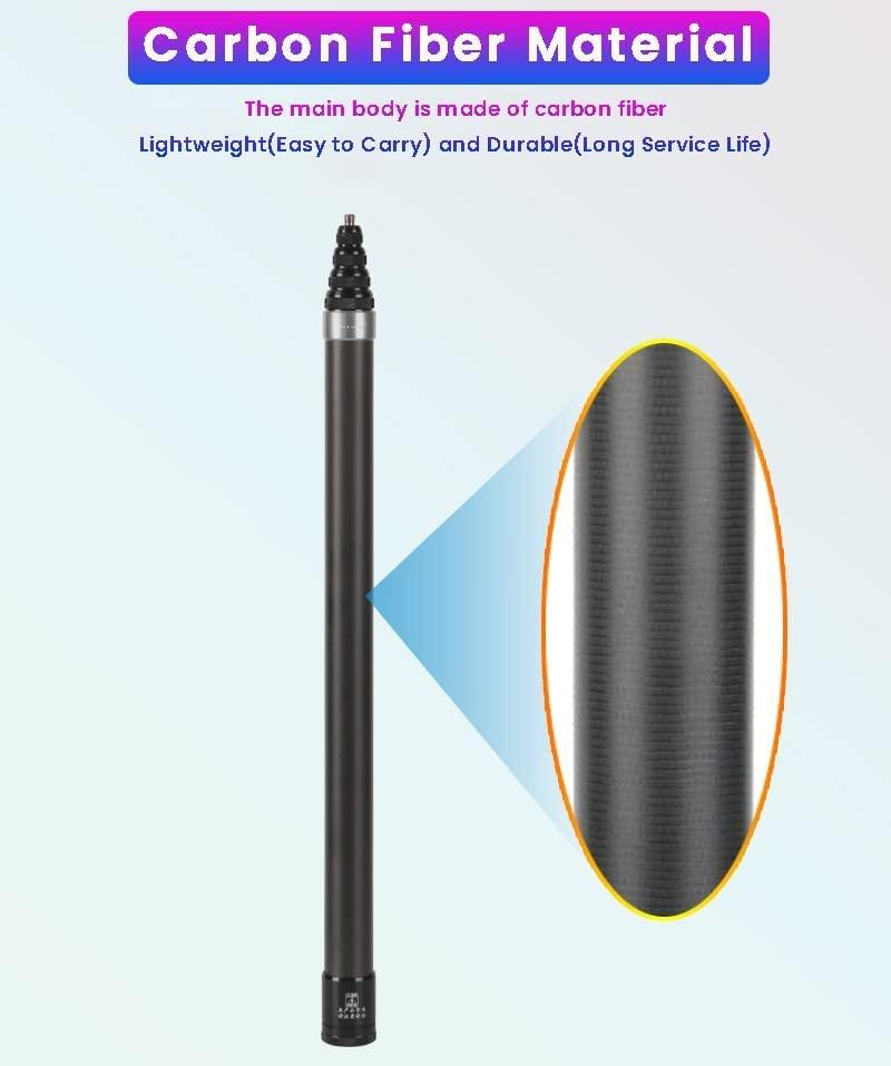 1.5M/3m Super Long Carbon Fiber Invisible Selfie Stick for